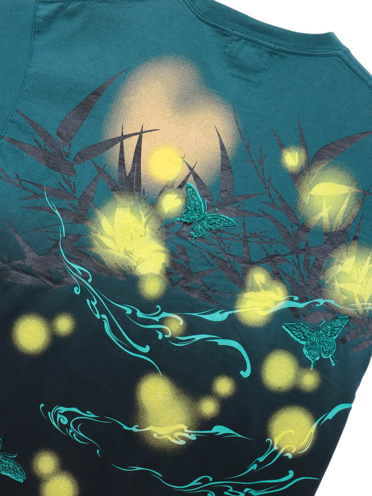 【絡繰魂】“蛍のまたたき”刺繍入り段染めTシャツ