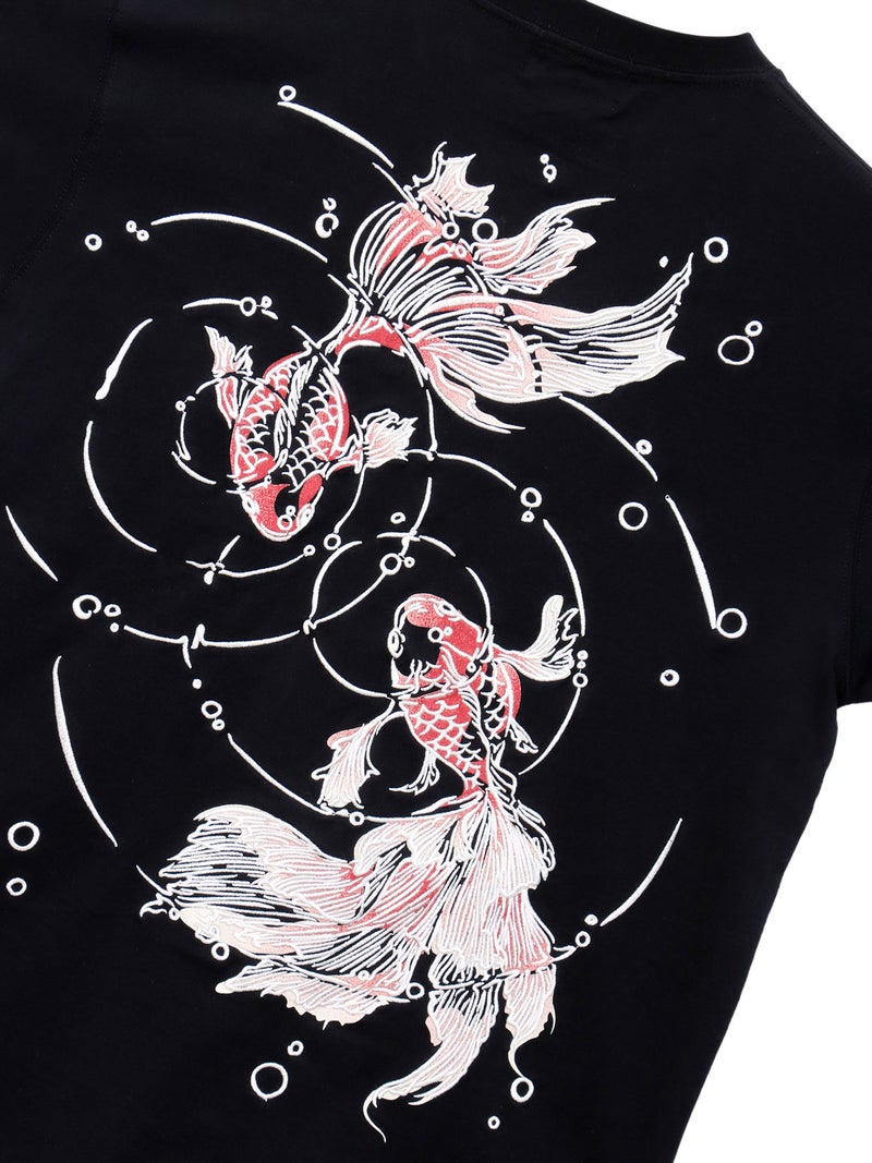 【絡繰魂】“うるおい金魚”刺繍入りTシャツ