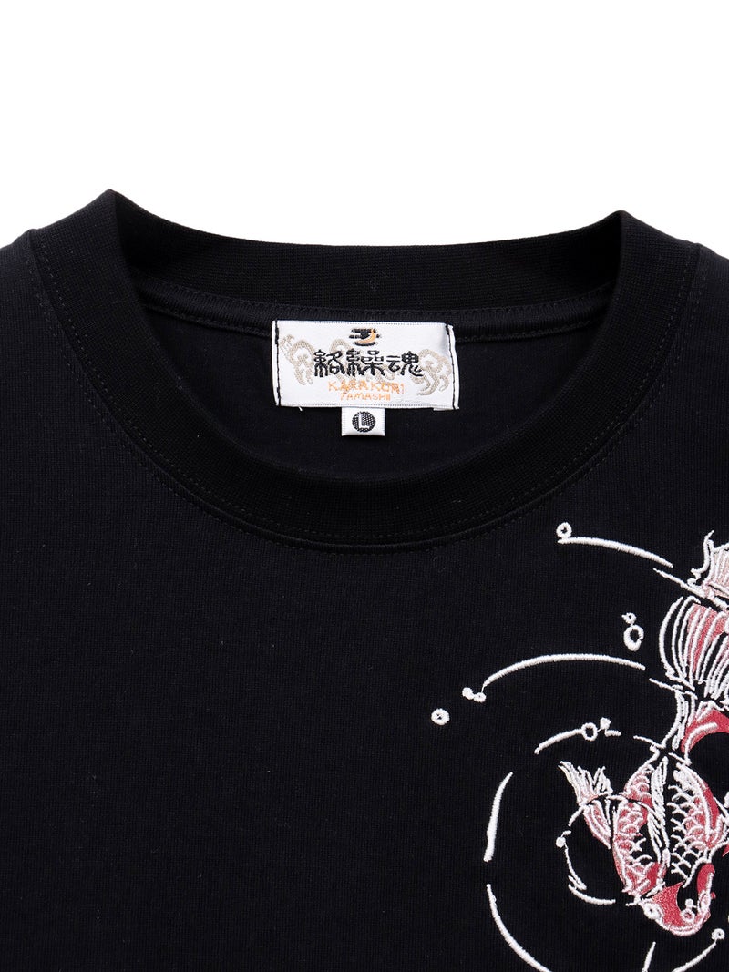 【絡繰魂】“うるおい金魚”刺繍入りTシャツ