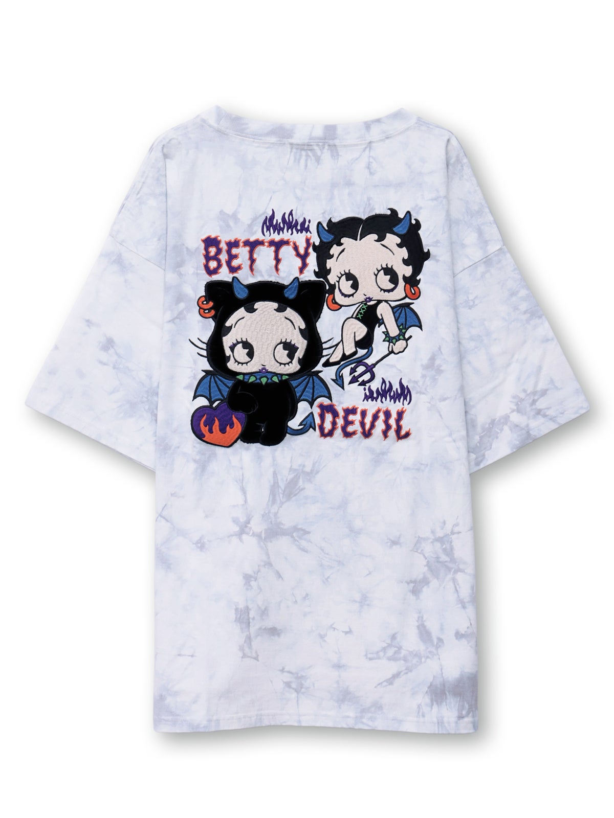 【BETTY BOOP】“デビルWベイビーベティ”刺繍入りTシャツ〔別注〕