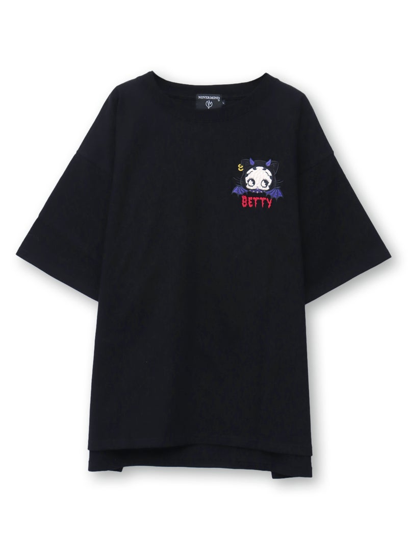 【BETTY BOOP】“デビルWベイビーベティ”刺繍入りTシャツ〔別注〕