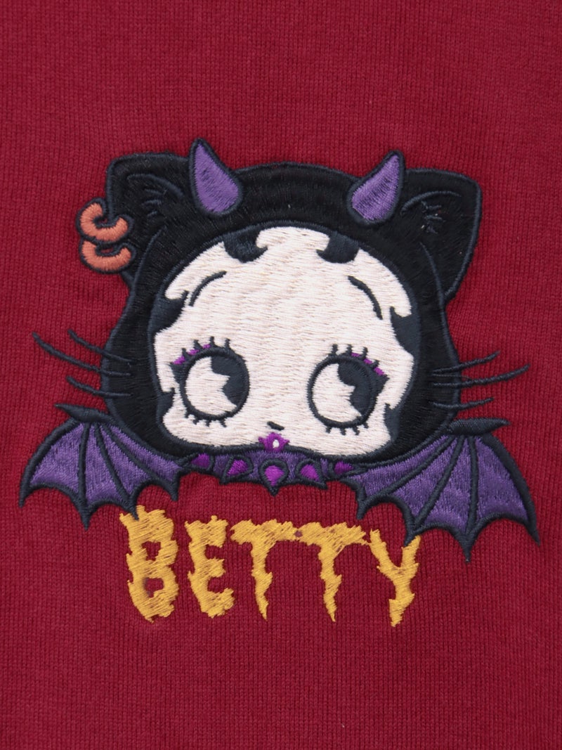 【BETTY BOOP】“デビルWベイビーベティ”刺繍入りTシャツ〔別注〕