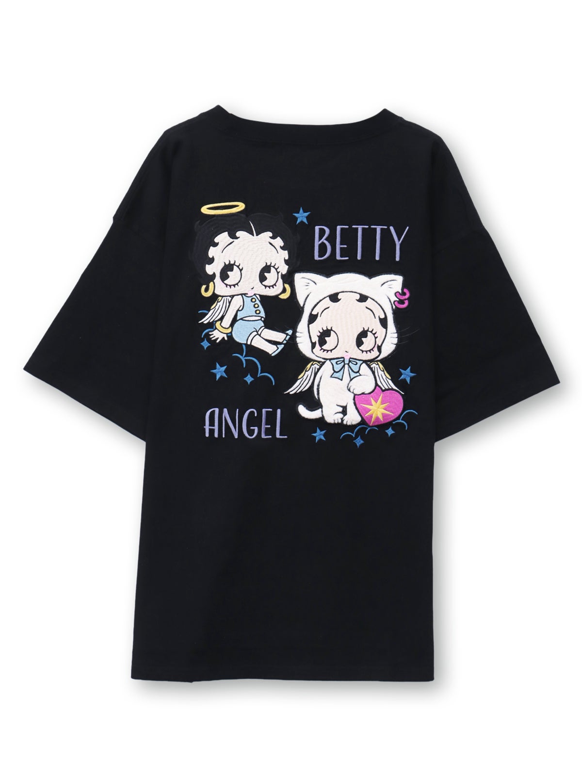 【BETTY BOOP】“エンジェルWベイビーベティ”刺繍入りTシャツ〔別注〕