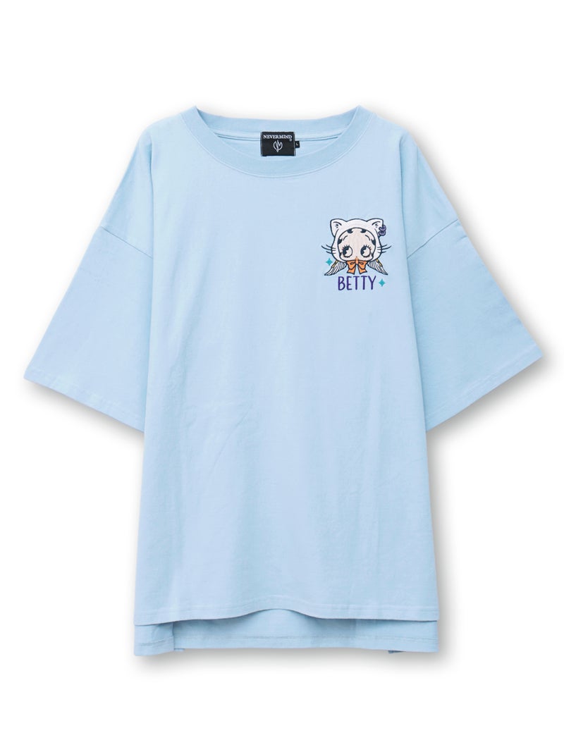 【BETTY BOOP】“エンジェルWベイビーベティ”刺繍入りTシャツ〔別注〕