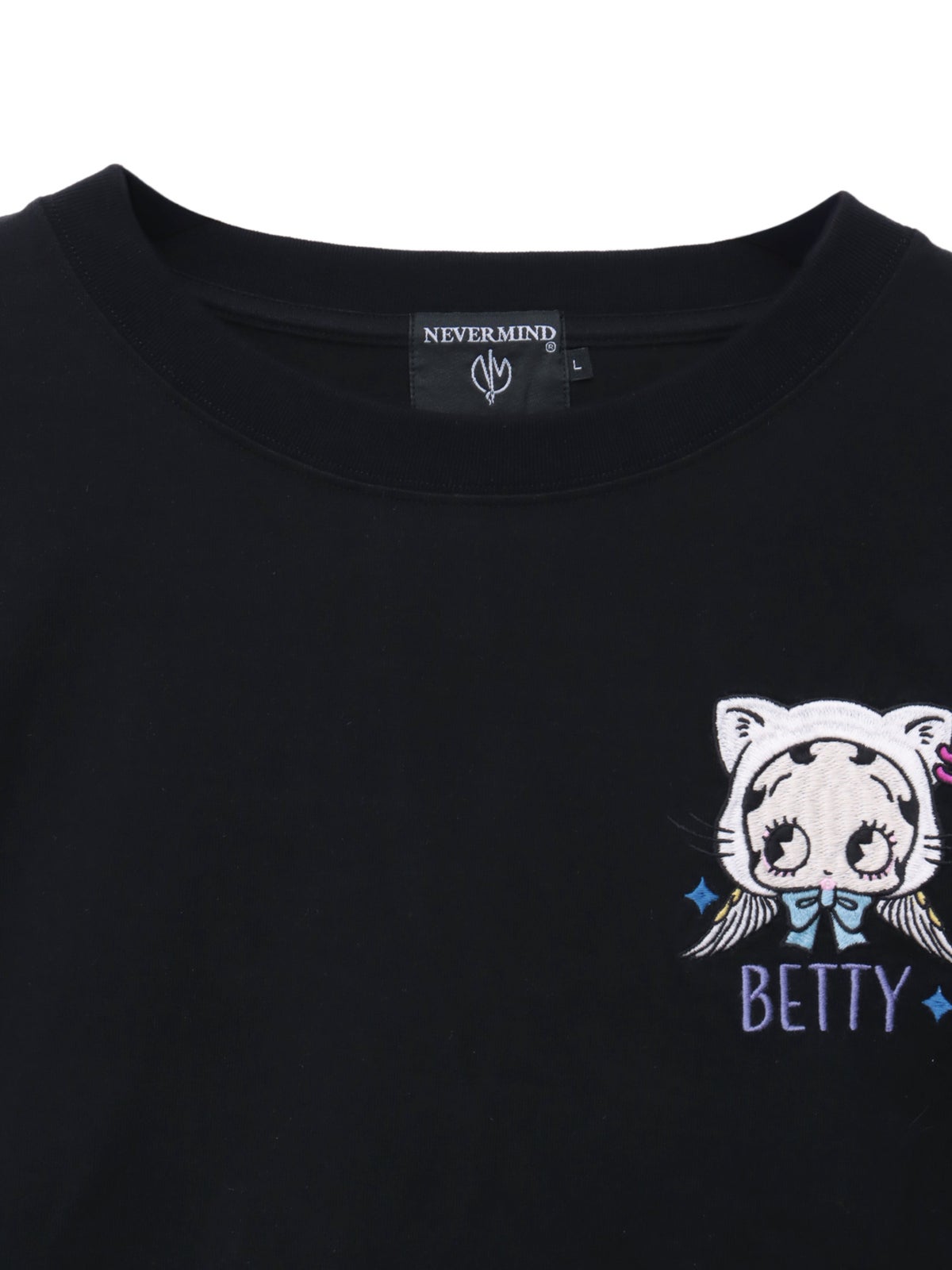 【BETTY BOOP】“エンジェルWベイビーベティ”刺繍入りTシャツ〔別注〕