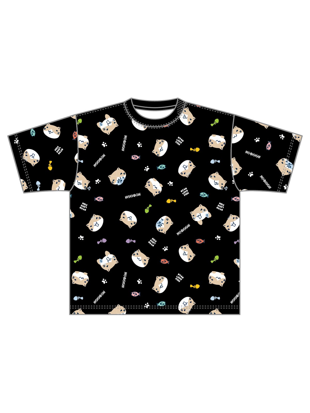 【NECOBUCHI-SAN】猫渕さん総柄Tシャツ