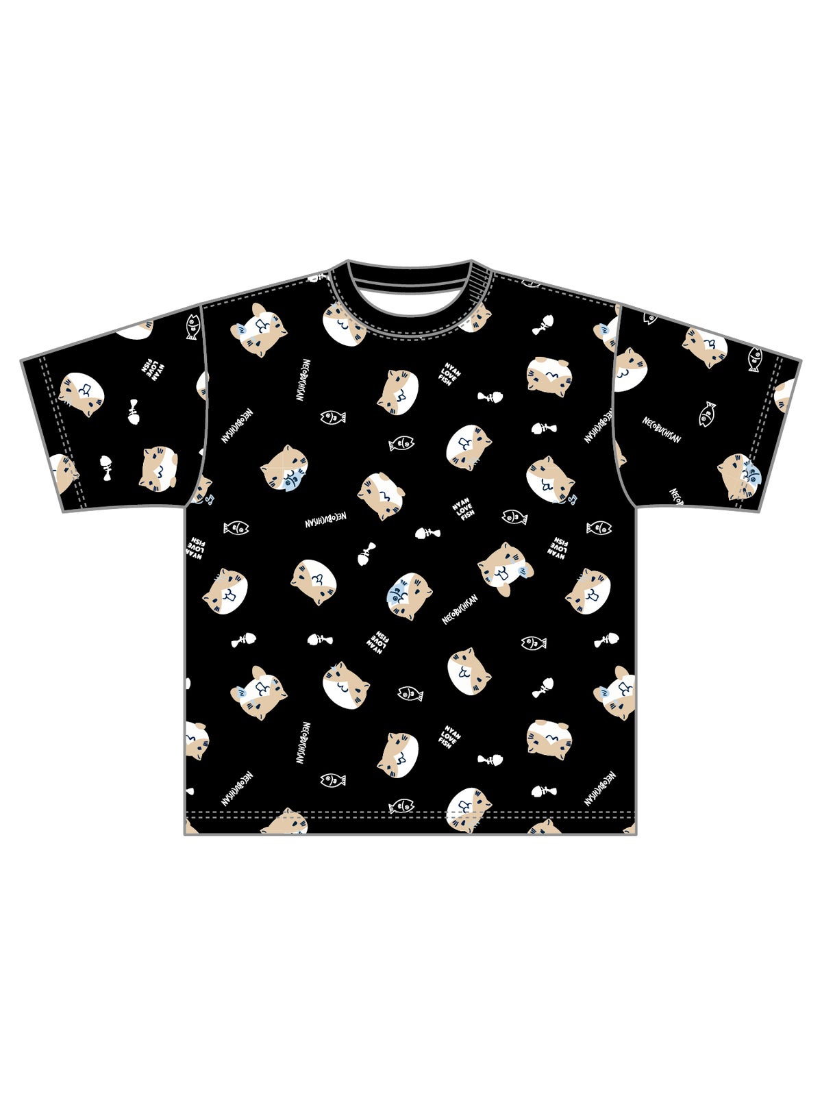【NECOBUCHI-SAN】猫渕さん総柄Tシャツ