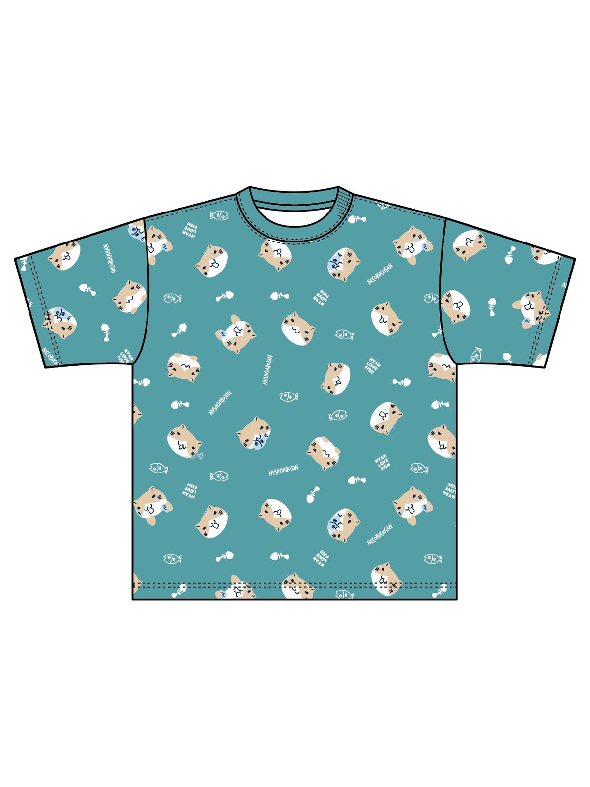 【NECOBUCHI-SAN】猫渕さん総柄Tシャツ