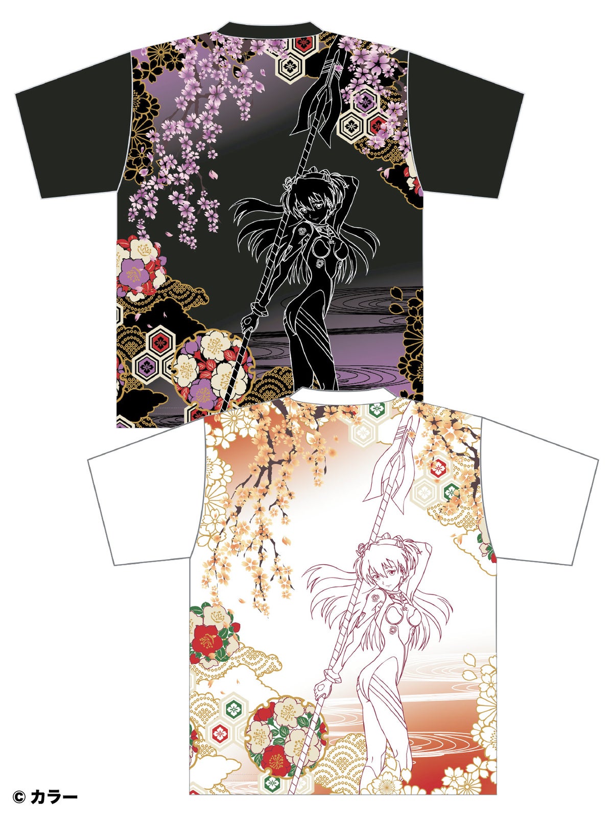 ＜予約＞【錦×EVANGELION】“百華流水 アスカ”刺繍入りTシャツ