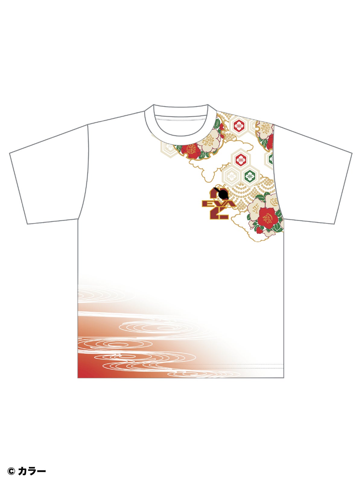 ＜予約＞【錦×EVANGELION】“百華流水 アスカ”刺繍入りTシャツ