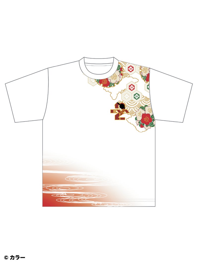＜予約＞【錦×EVANGELION】“百華流水 アスカ”刺繍入りTシャツ