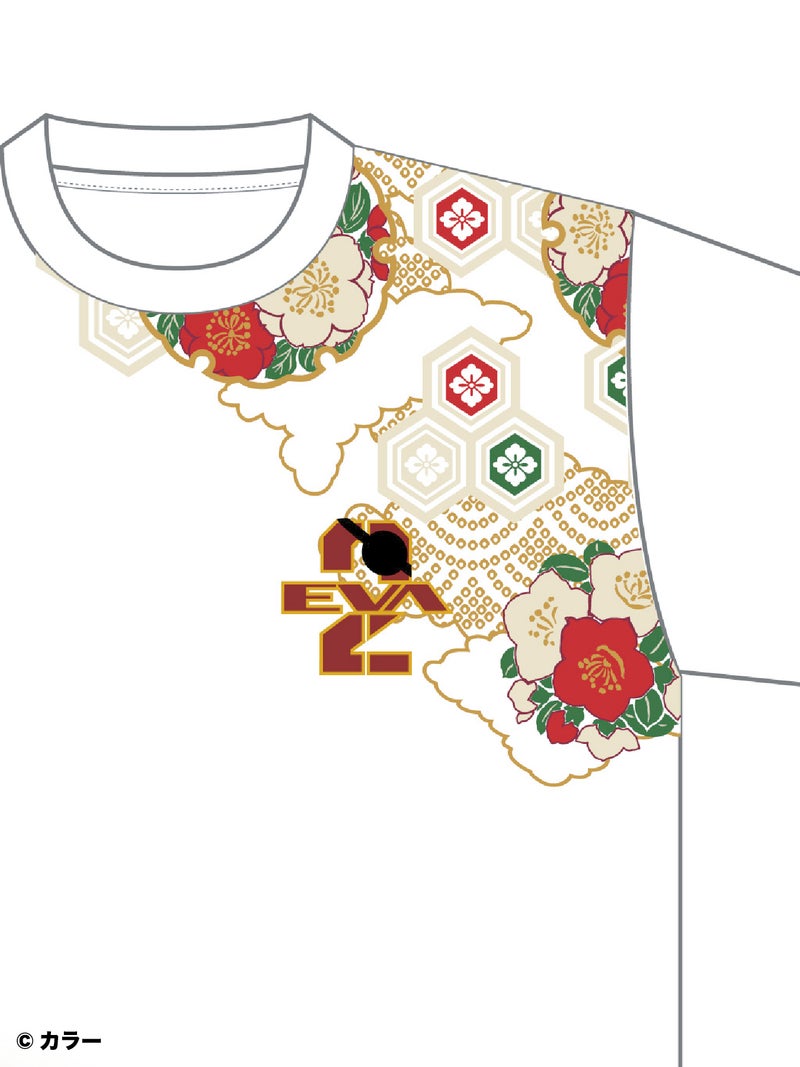 ＜予約＞【錦×EVANGELION】“百華流水 アスカ”刺繍入りTシャツ