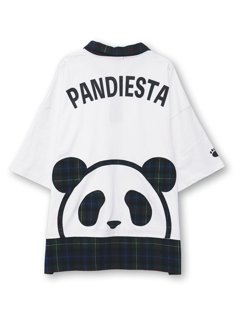 【PANDIESTA JAPAN】パンダネクタイ付き刺繍入りTシャツ