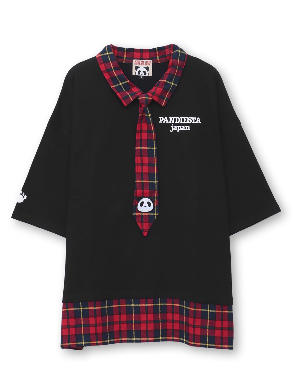 【PANDIESTA JAPAN】パンダネクタイ付き刺繍入りTシャツ