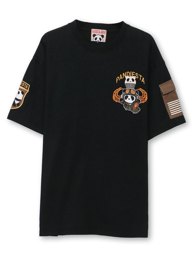 【PANDIESTA JAPAN】“パラシュートパンダ”刺繍入りTシャツ