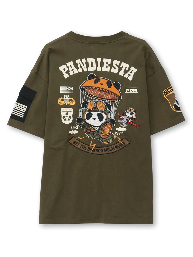 【PANDIESTA JAPAN】“パラシュートパンダ”刺繍入りTシャツ