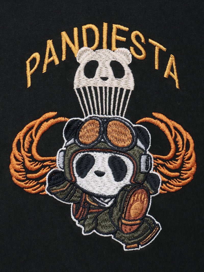 【PANDIESTA JAPAN】“パラシュートパンダ”刺繍入りTシャツ