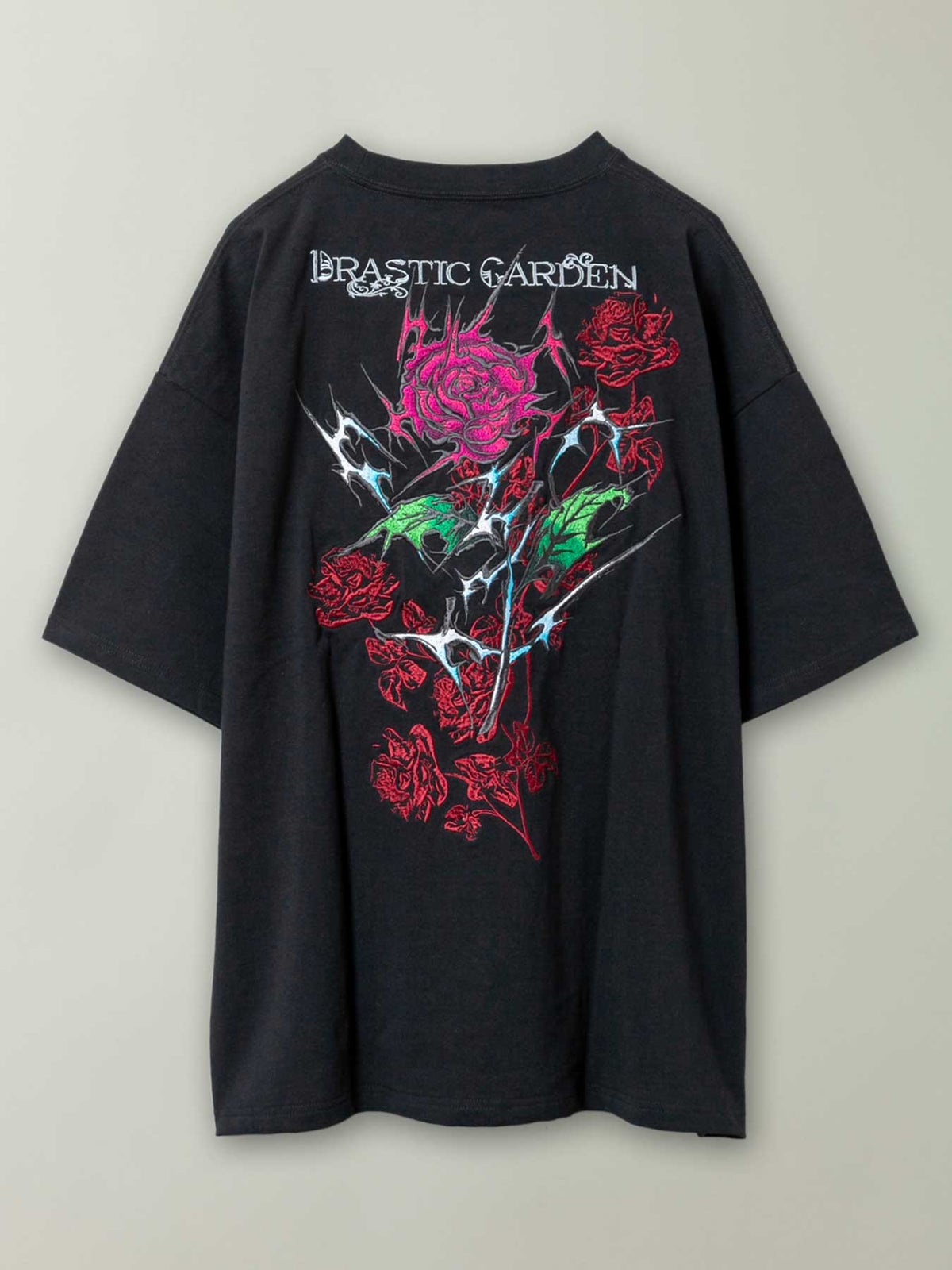 【DRASTICGARDEN】“稲妻の薔薇”総刺繍Tシャツ