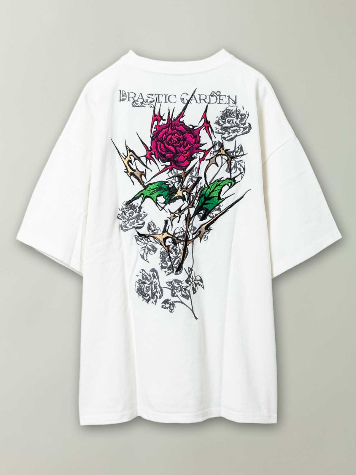 【DRASTICGARDEN】“稲妻の薔薇”総刺繍Tシャツ