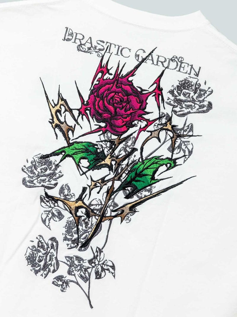 【DRASTICGARDEN】“稲妻の薔薇”総刺繍Tシャツ