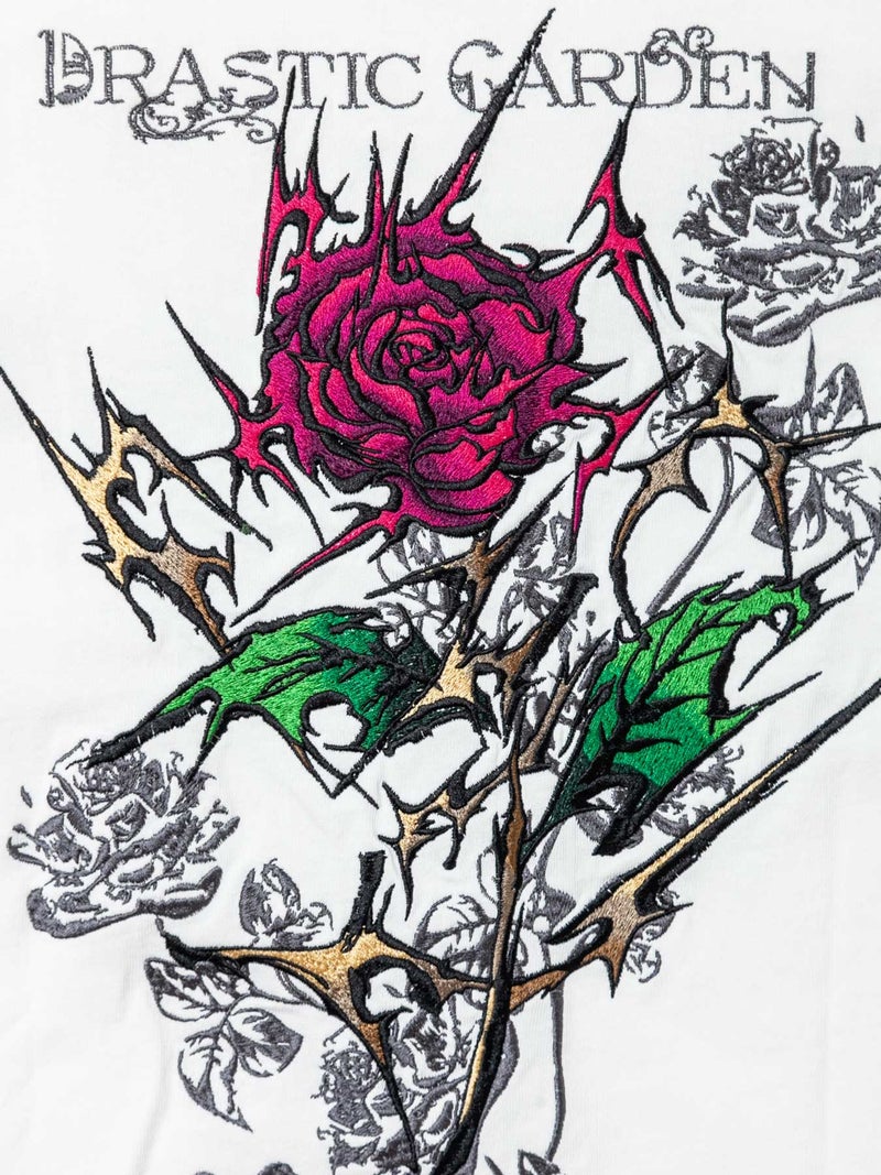 【DRASTICGARDEN】“稲妻の薔薇”総刺繍Tシャツ