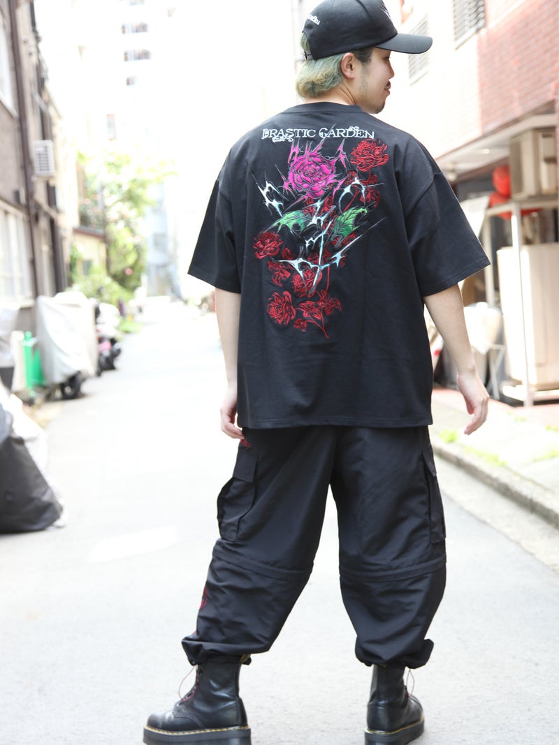 【DRASTICGARDEN】“稲妻の薔薇”総刺繍Tシャツ