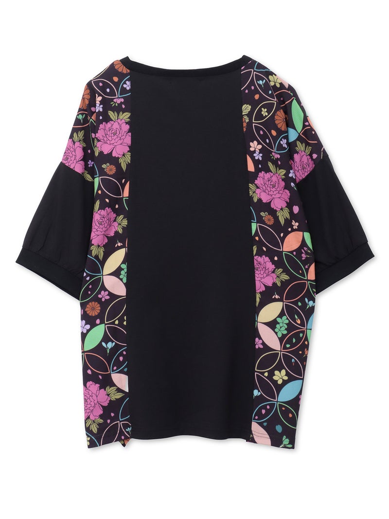 【雅結】和生地切り替え 接触冷感素材ドルマンTシャツ