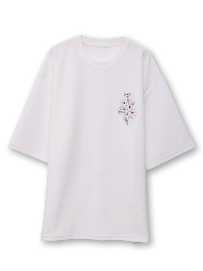 【雅結】桜柄 刺繍入りTシャツ