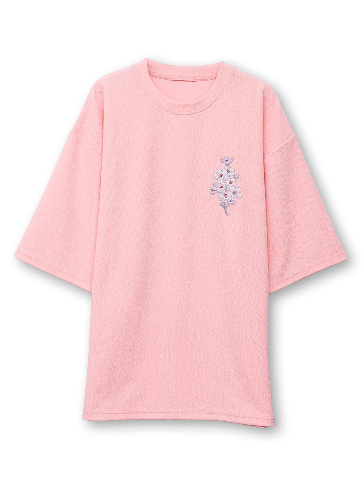 【雅結】桜柄 刺繍入りTシャツ