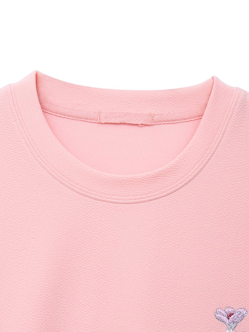 【雅結】桜柄 刺繍入りTシャツ