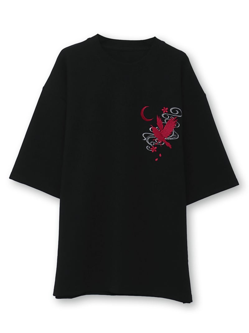 【雅結】八咫烏 刺繍入りTシャツ