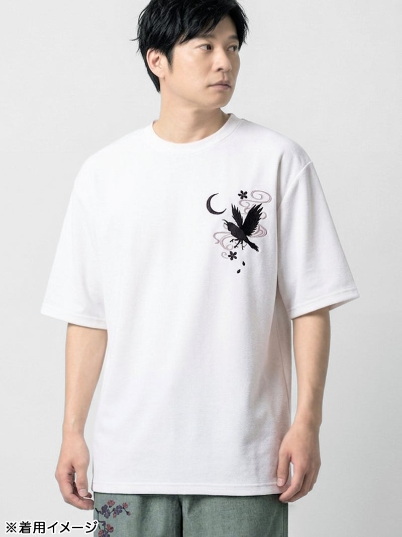 【雅結】八咫烏 刺繍入りTシャツ