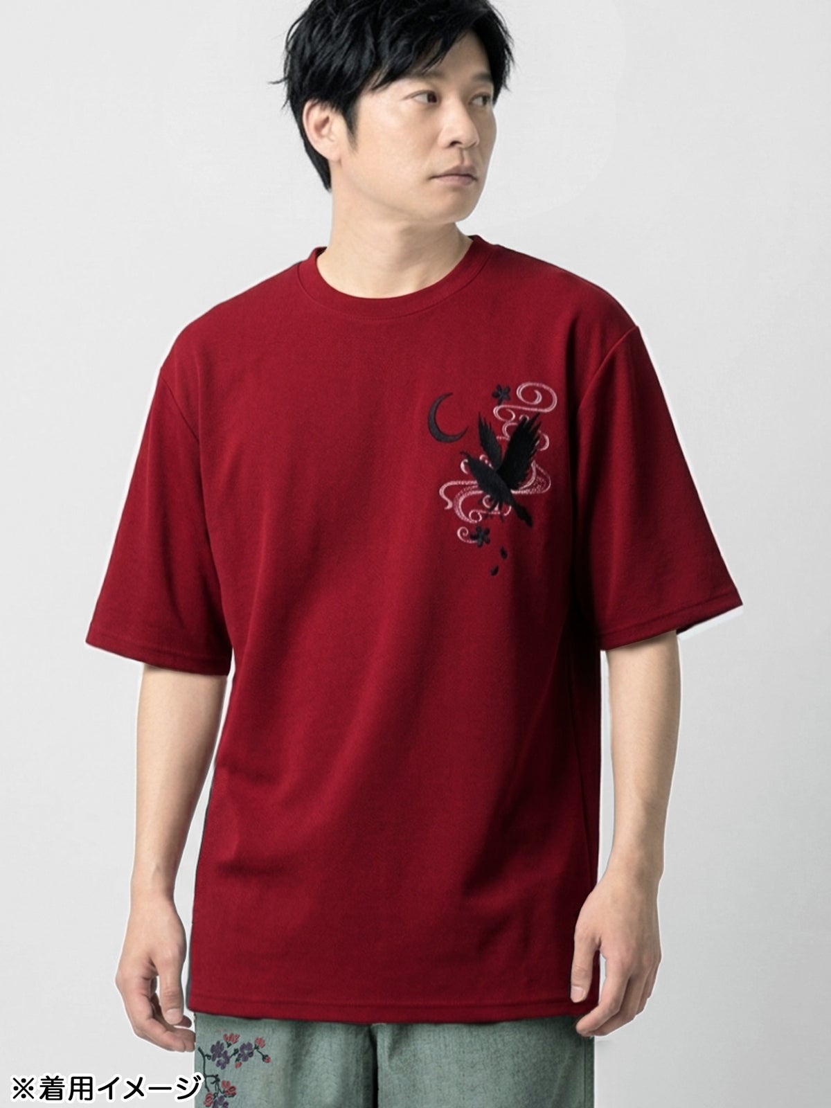 【雅結】八咫烏 刺繍入りTシャツ