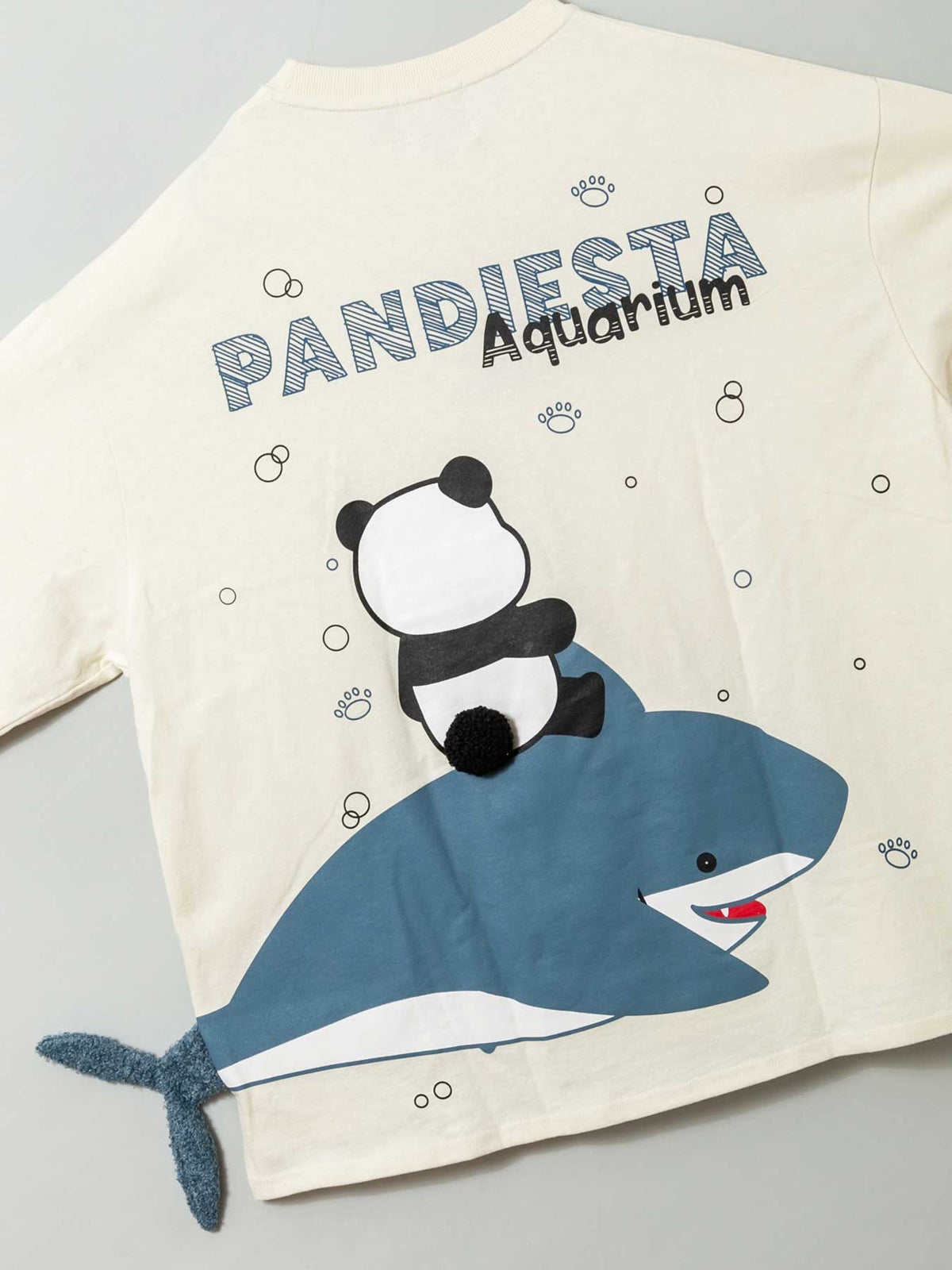 【PANDIESTAJAPAN】“シャークパンダ”サガラ刺繍入りBIGシルエットロンT〔別注〕