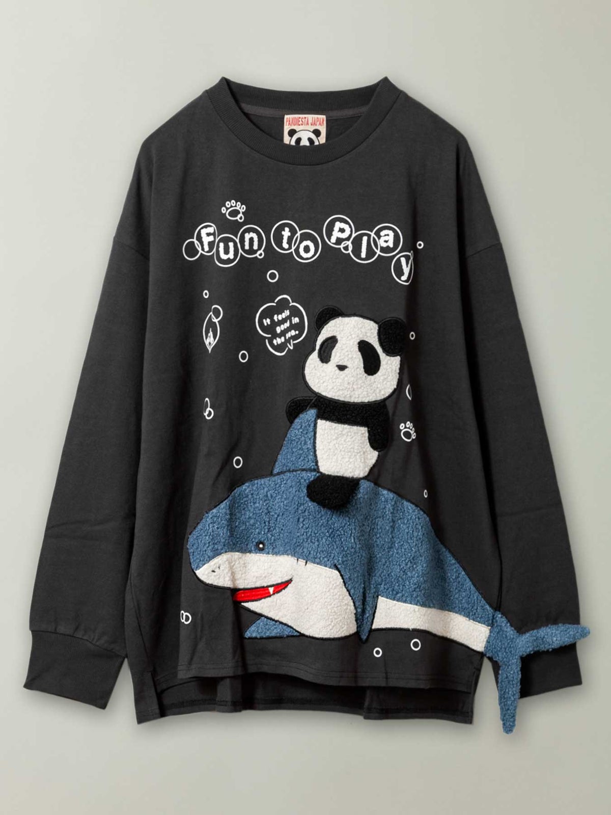 【PANDIESTAJAPAN】“シャークパンダ”サガラ刺繍入りBIGシルエットロンT〔別注〕