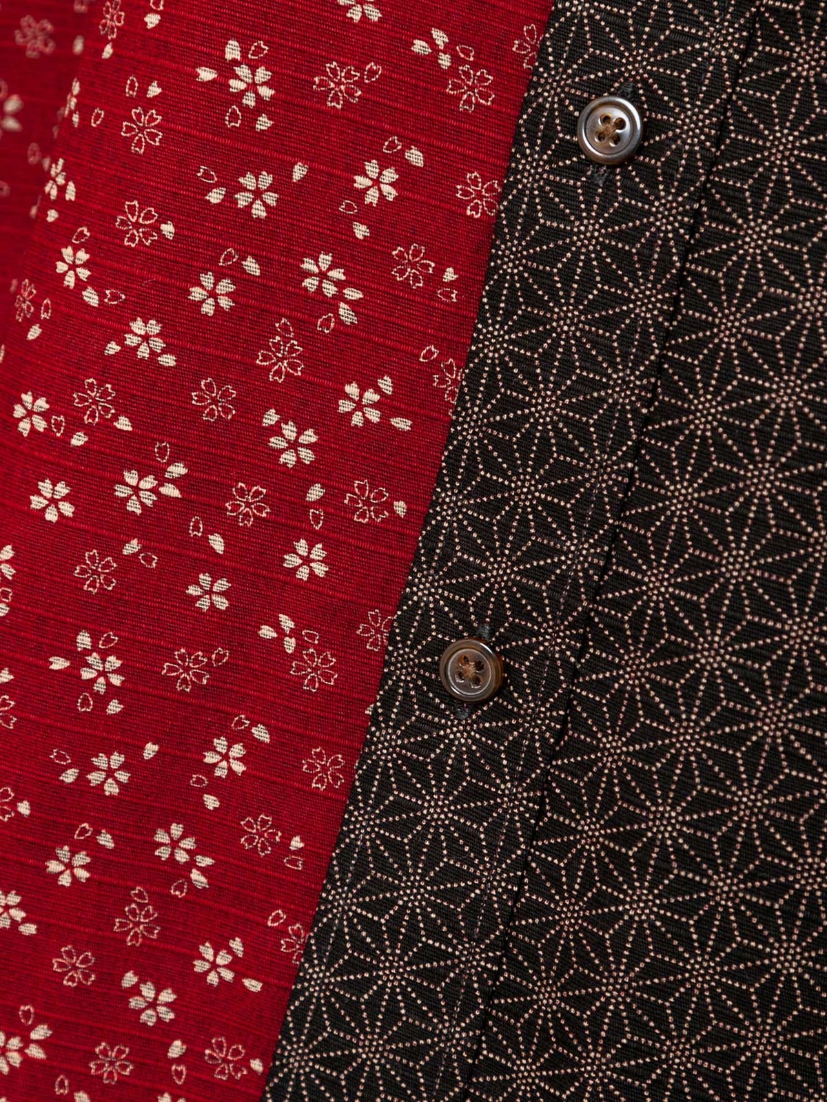 【衣櫻】“小桜×麻ノ葉”アシンメトリー半袖シャツ