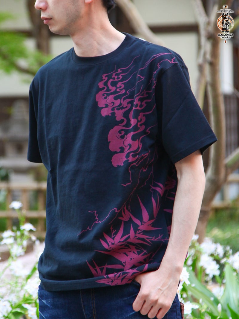 【絡繰魂】“八咫烏火炎”総刺繍Tシャツ