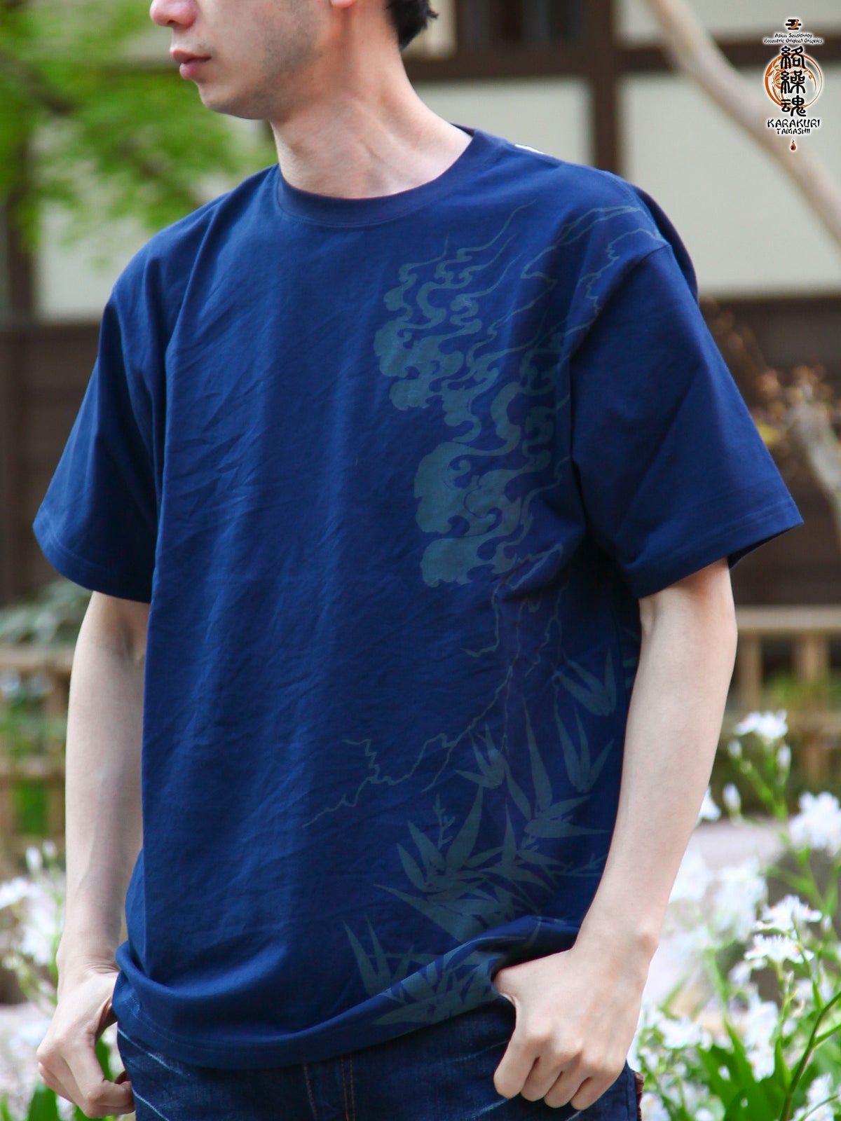 【絡繰魂】“八咫烏火炎”総刺繍Tシャツ