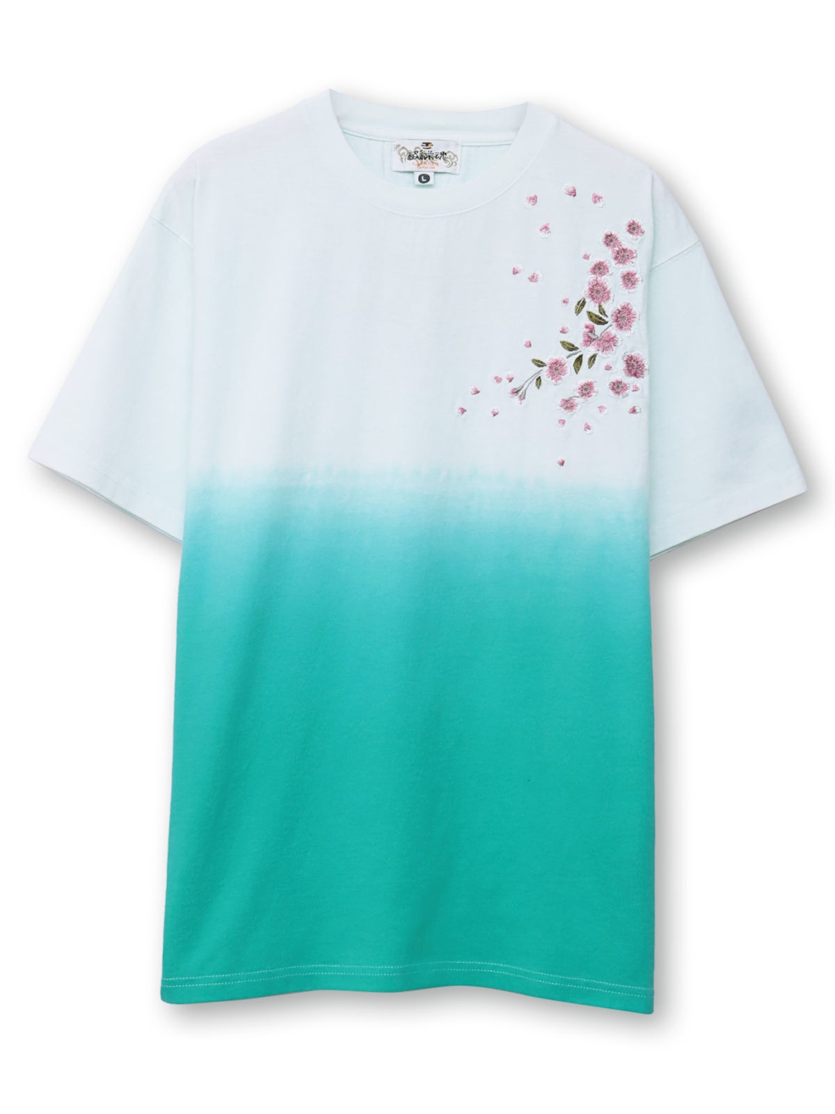 【絡繰魂】桜刺繍入り段染めTシャツ