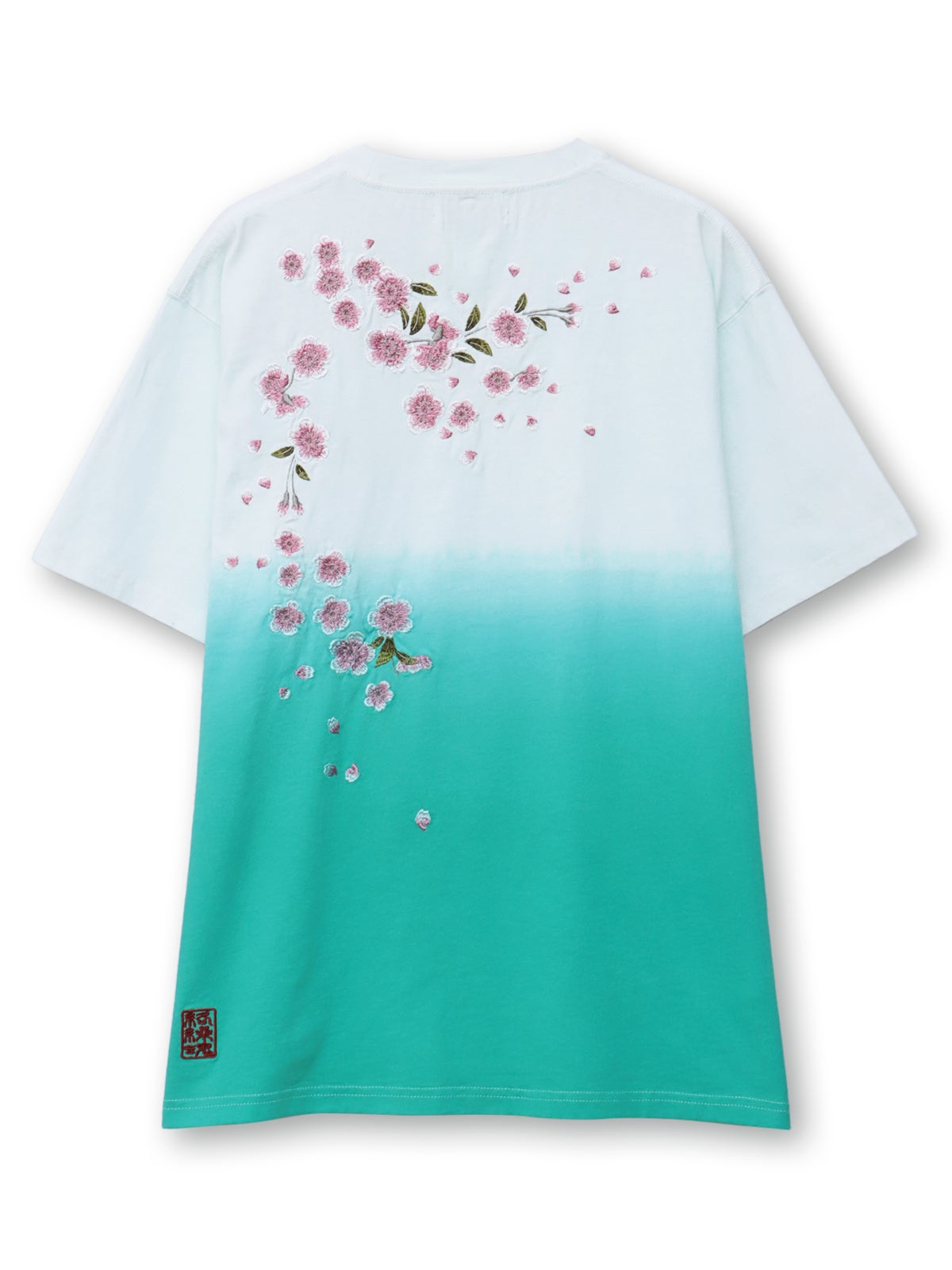 【絡繰魂】桜刺繍入り段染めTシャツ