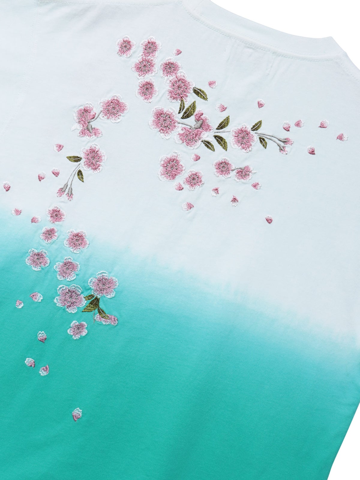 【絡繰魂】桜刺繍入り段染めTシャツ
