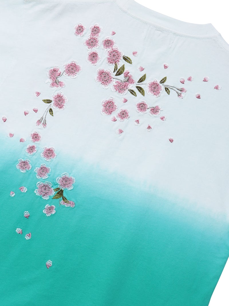 【絡繰魂】桜刺繍入り段染めTシャツ