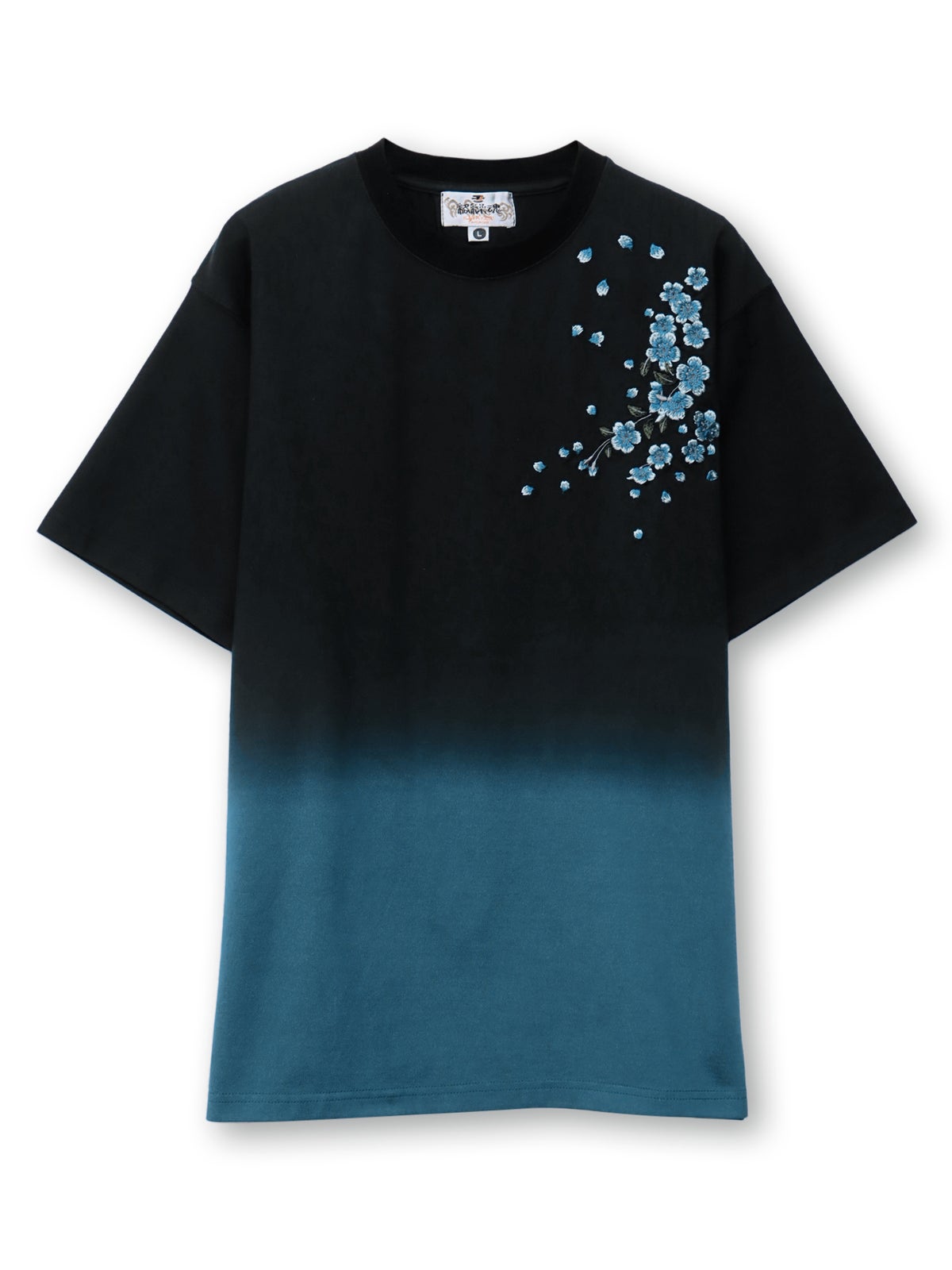 【絡繰魂】桜刺繍入り段染めTシャツ