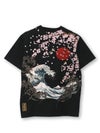 【絡繰魂・粋】“神奈川沖浪裏”総刺繍半袖Tシャツ