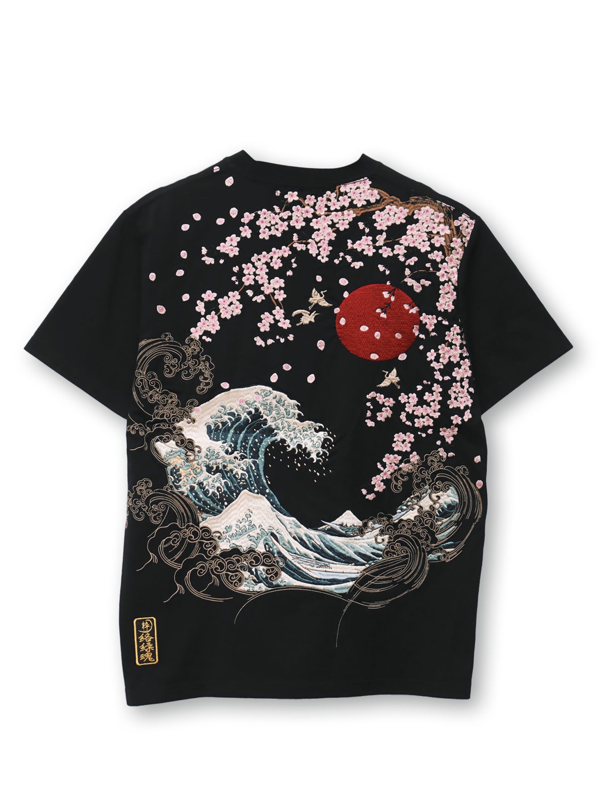 【絡繰魂・粋】“神奈川沖浪裏”総刺繍半袖Tシャツ