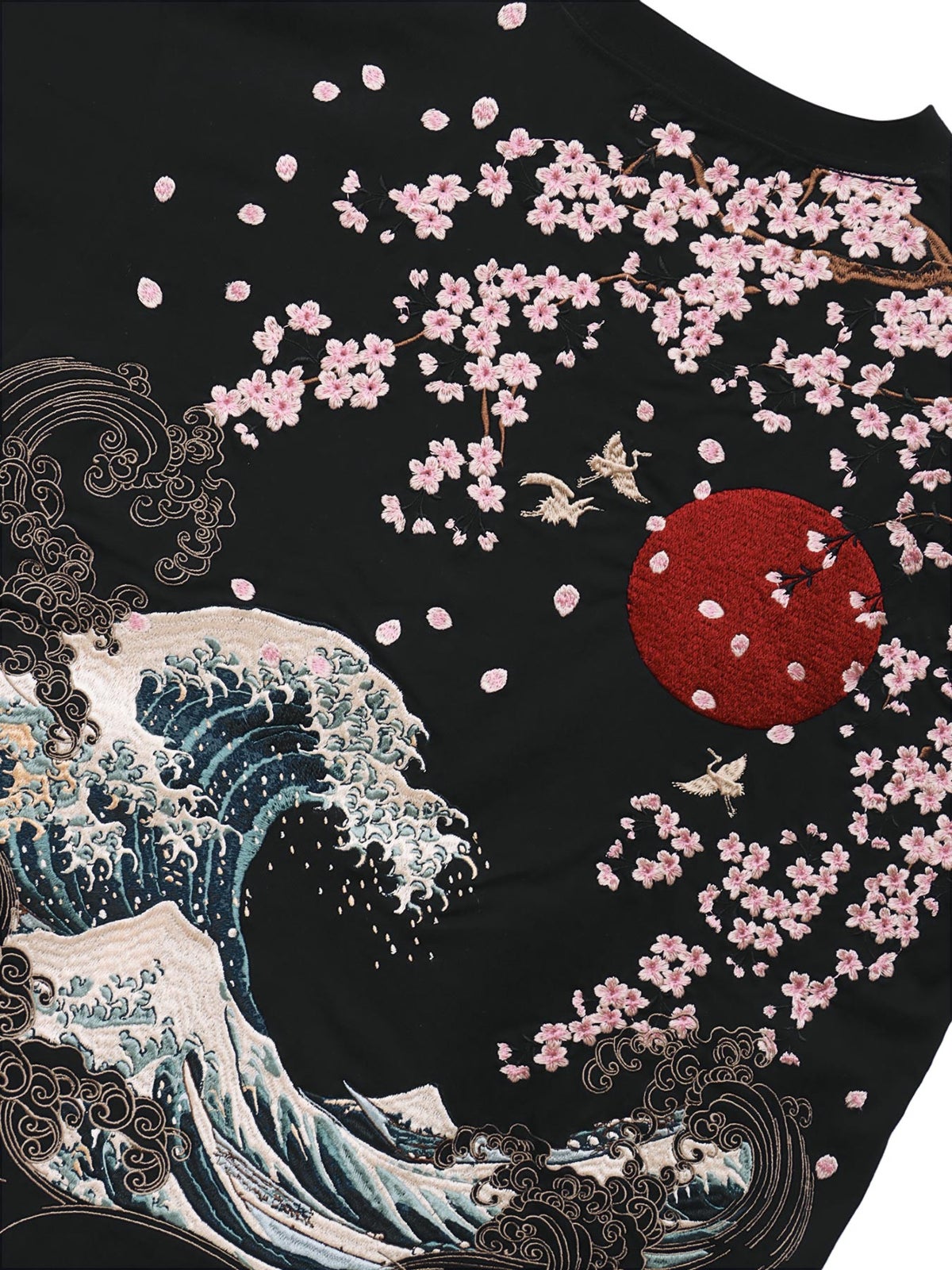 【絡繰魂・粋】“神奈川沖浪裏”総刺繍半袖Tシャツ