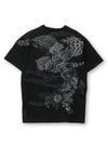 【絡繰魂・漆】“梟の慧眼”総刺繍半袖Tシャツ