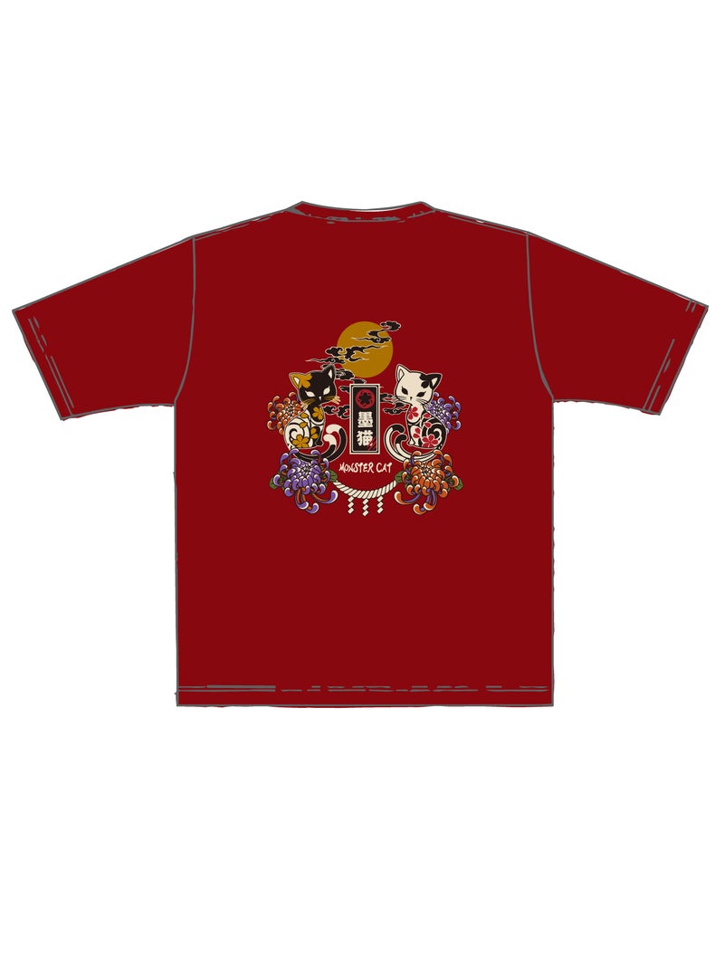 【SUMINEKO】“スミネコ 2nd anniversary 陰陽猫”プリントTシャツ 2