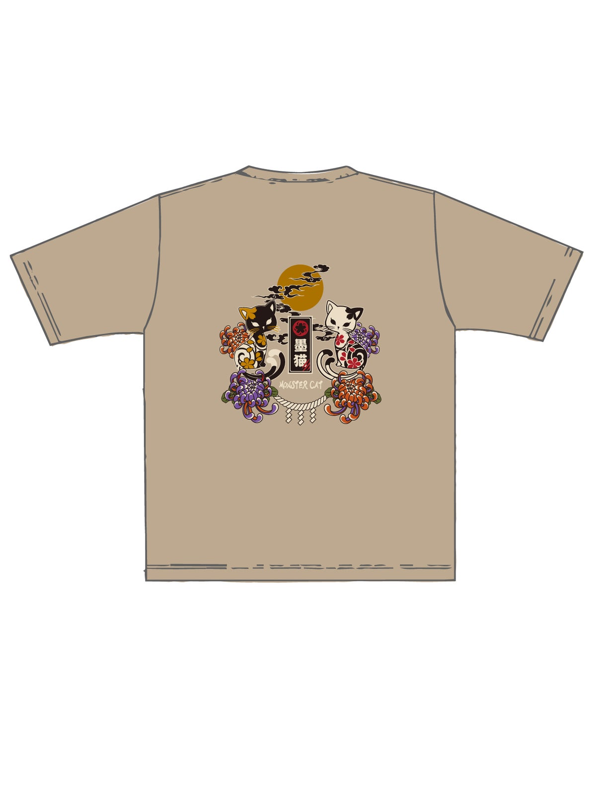 【SUMINEKO】“スミネコ 2nd anniversary 陰陽猫”プリントTシャツ 2