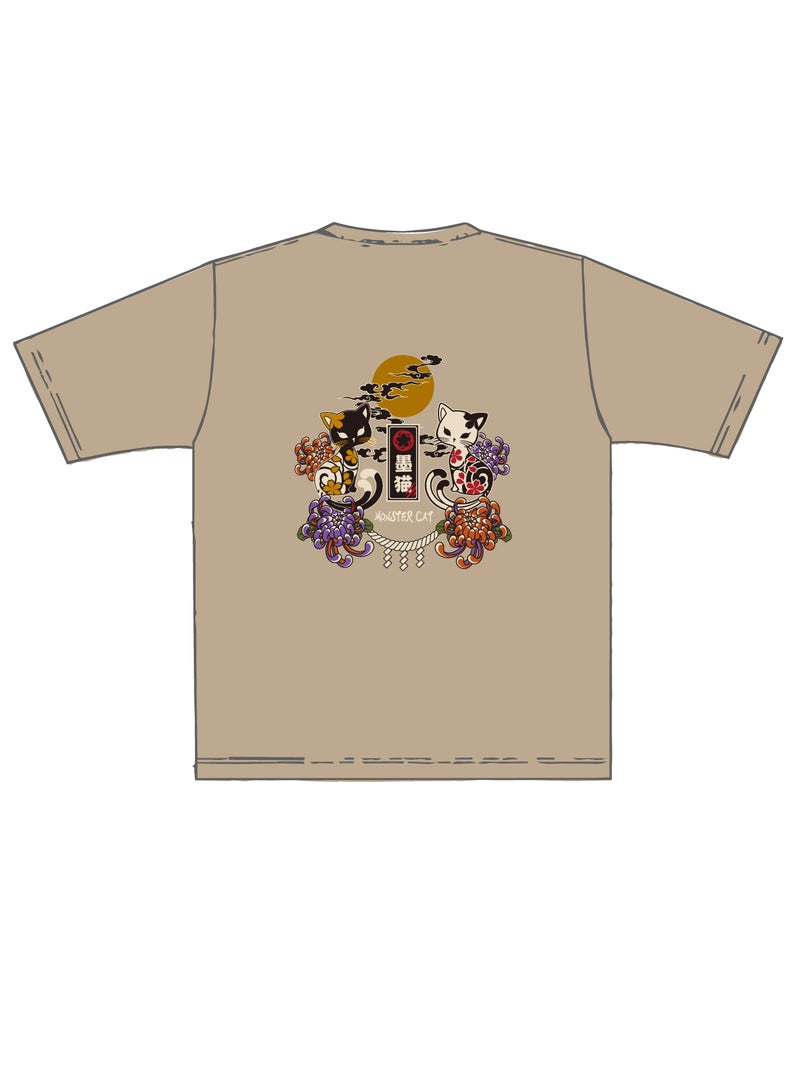 【SUMINEKO】“スミネコ 2nd anniversary 陰陽猫”プリントTシャツ 2